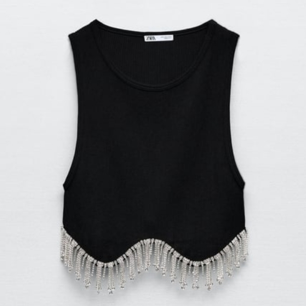 ZARA SEAMLESS RHINESTONE TOP